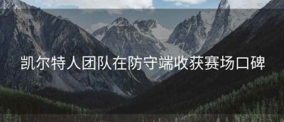 凯尔特人团队在防守端收获赛场口碑